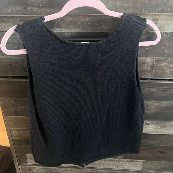 Black Sleeveless sweater Knit Tank Top - Picture 4 of 5